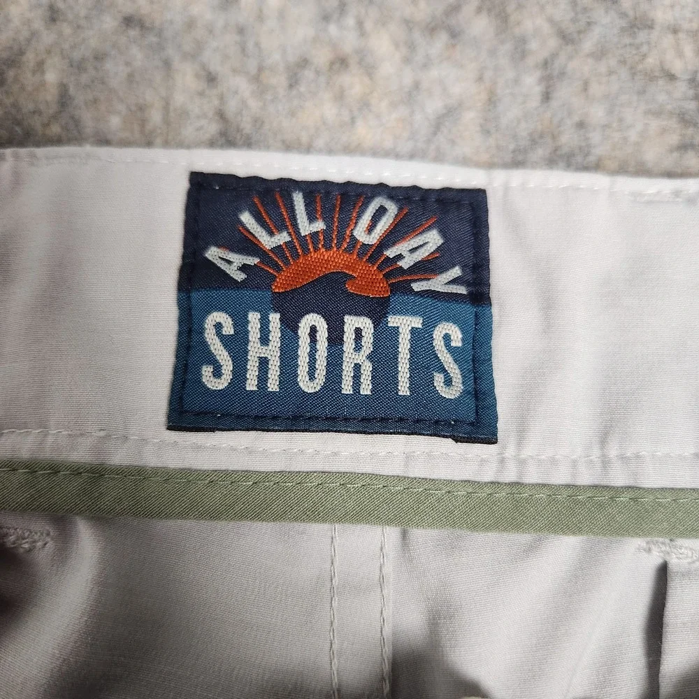 Faherty All Day Shorts Men 32 W 9 I Khaki Beige Golf Chino Drawstring Preppy